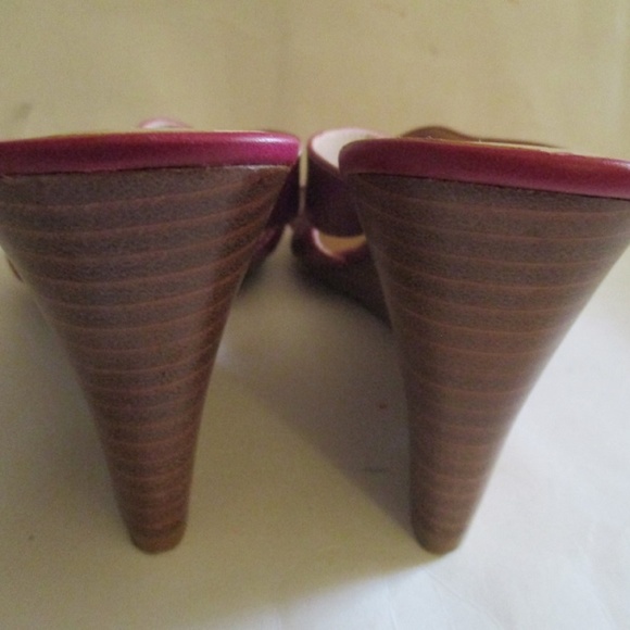 Talbots Brick Red Slip-0n CrissCross Wedge Sandals - Picture 5 of 6